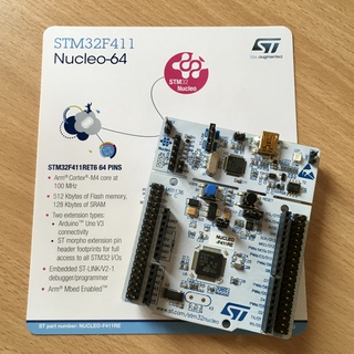 photo of the hardware, a Nucleo 64 board